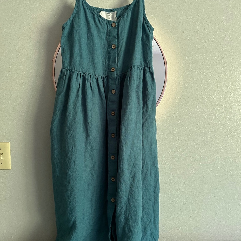 Not perfect linen dress Sarah in teal